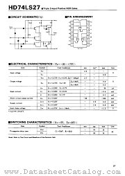 74LS27 datasheet pdf Hitachi Semiconductor