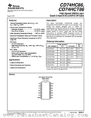 CD54HC86H datasheet pdf Texas Instruments