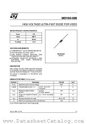 MDV04-600RL datasheet pdf ST Microelectronics