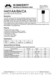 H431 datasheet pdf Hi-Sincerity Microelectronics