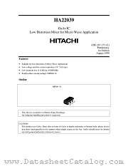 HA22039 datasheet pdf Hitachi Semiconductor