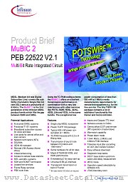PEB22522FV21 datasheet pdf Infineon