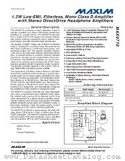 MAX9770ETI datasheet pdf MAXIM - Dallas Semiconductor