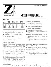 Z9023X datasheet pdf Zilog