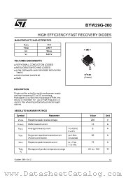 BYW29G200 datasheet pdf ST Microelectronics