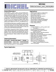 MIC2560-1BWM datasheet pdf Micrel Semiconductor
