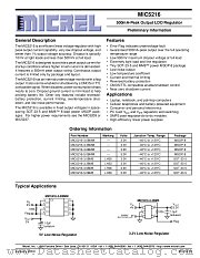 MIC5216-3.3BM5 datasheet pdf Micrel Semiconductor