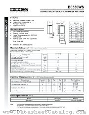 B0530WS-7 datasheet pdf Diodes