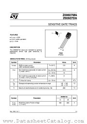 Z00607MA1BA2 datasheet pdf ST Microelectronics