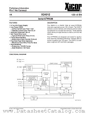 X24012S datasheet pdf Xicor