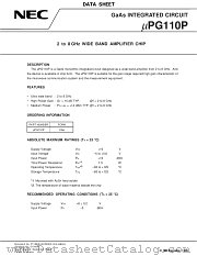 UPG110P datasheet pdf NEC