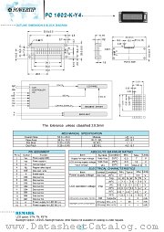 PC1602-K-Y4 datasheet pdf Powertip Technology