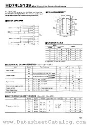 74LS139 datasheet pdf Hitachi Semiconductor