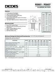 RS601 datasheet pdf Diodes