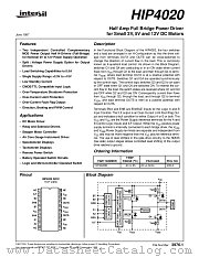 HIP4020IB datasheet pdf Intersil
