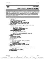 AK4640VG datasheet pdf Asahi Kasei Microsystems
