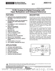 ADS1112 datasheet pdf Burr Brown