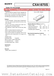 CXA1870 datasheet pdf SONY