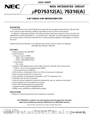 UPD75316 datasheet pdf NEC