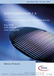 HYS72D256520GR datasheet pdf Infineon