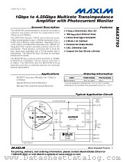 MAX3793 datasheet pdf MAXIM - Dallas Semiconductor