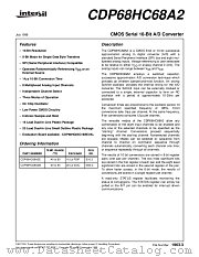 CDP68HC68A2M datasheet pdf Intersil