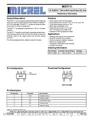MIC7111BM5 datasheet pdf Micrel Semiconductor