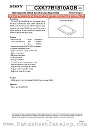 CXK77B1810AGB datasheet pdf SONY