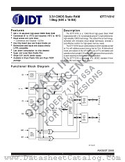 IDT71V016S15YI datasheet pdf IDT
