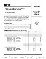 RX5500 datasheet pdf RF Monolithics Inc