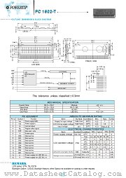 PC1602-T datasheet pdf Powertip Technology