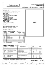 MGF0918A datasheet pdf Mitsubishi Electric Corporation