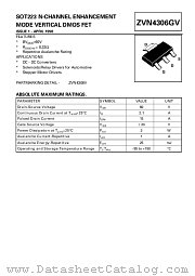 ZVN4306GV datasheet pdf Diodes