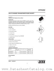 ZVP4525Z datasheet pdf Diodes