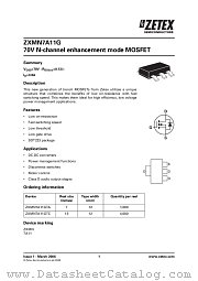 ZXMN7A11GTA datasheet pdf Diodes