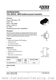 ZXTN23015CFHTA datasheet pdf Diodes