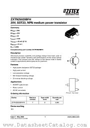 ZXTN25020BFHTA datasheet pdf Diodes