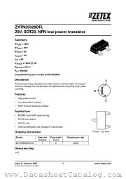 ZXTN25020DFLTA datasheet pdf Diodes