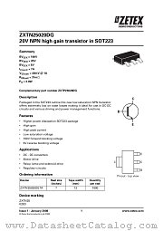 ZXTN25020DG datasheet pdf Diodes