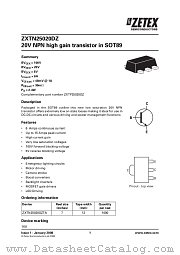 ZXTN25020DZ datasheet pdf Diodes