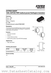 ZXTP05120HFFTA datasheet pdf Diodes