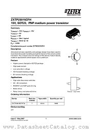 ZXTP23015CFH datasheet pdf Diodes