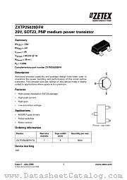 ZXTP25020DFHTA datasheet pdf Diodes
