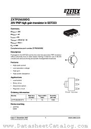 ZXTP25020DG datasheet pdf Diodes
