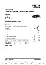 ZXTP5401G datasheet pdf Diodes