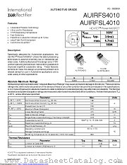 AUIRFS4010TRR datasheet pdf International Rectifier