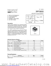 PB-IRF5800 datasheet pdf International Rectifier