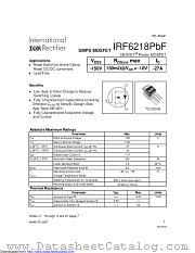 IRF6218PBF datasheet pdf International Rectifier