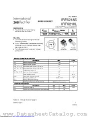 PB-IRF6218L datasheet pdf International Rectifier