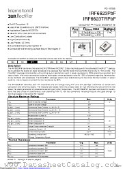 IRF6623TR1PBF datasheet pdf International Rectifier